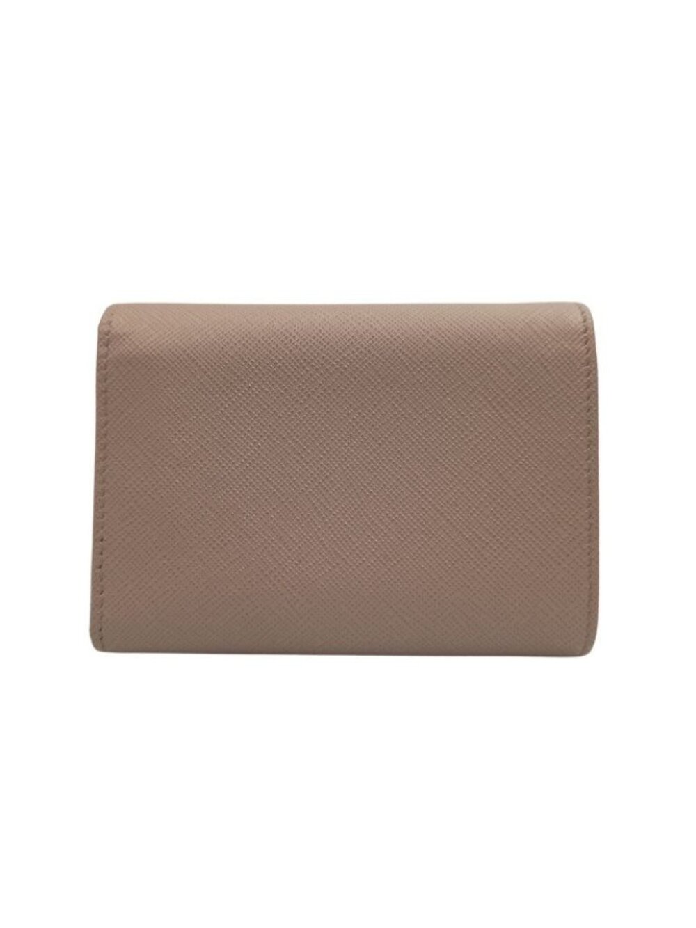 Prada Trifold Wallet Beige Saffiano Leather Gold - Picture 3 of 10